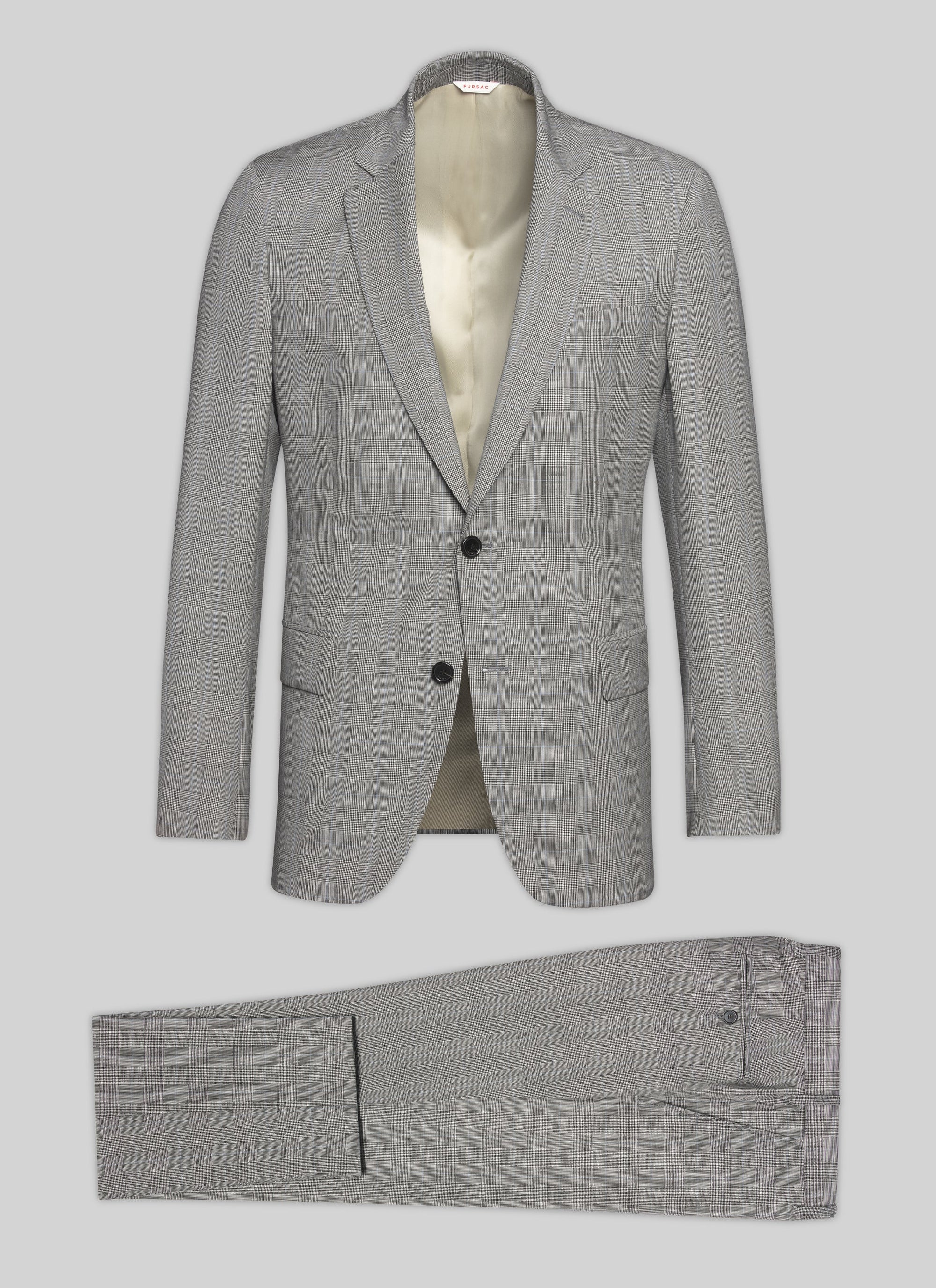 Costume ajusté et boutonné en laine - Plomb