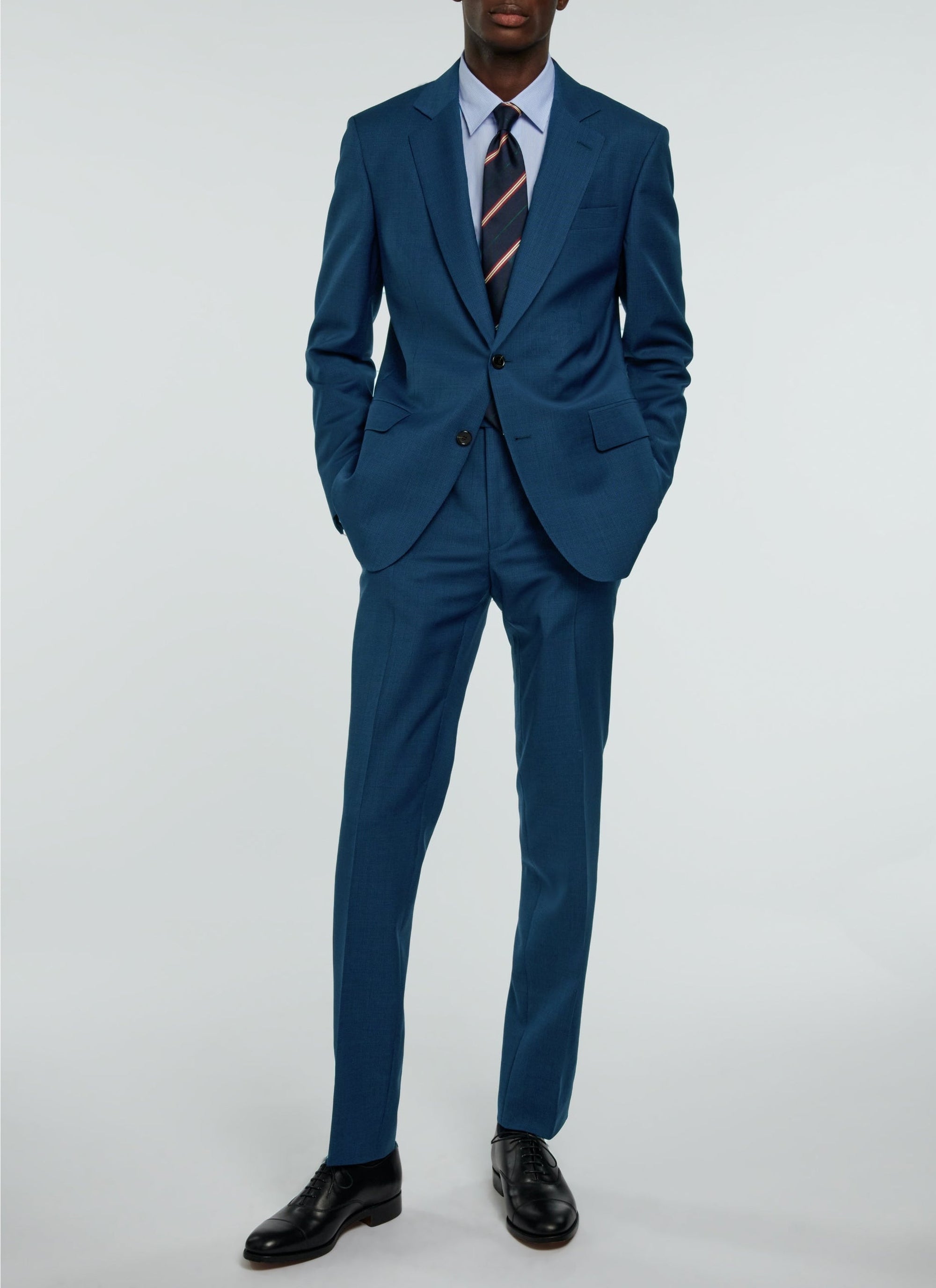 Costume ajusté et boutonné en laine - Faïence