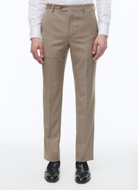 Costume ajusté et boutonné en laine - Beige