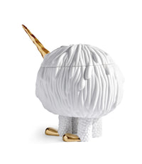 Bougie Licorne 4 mèches Mojave Haas Brothers en porcelaine - Blanc & Or