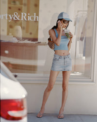 Juicy Crown Ribbed Tank - Sky Blue