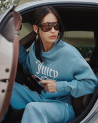 T-shirt à col rond avec emblème Juicy - Bleu ciel