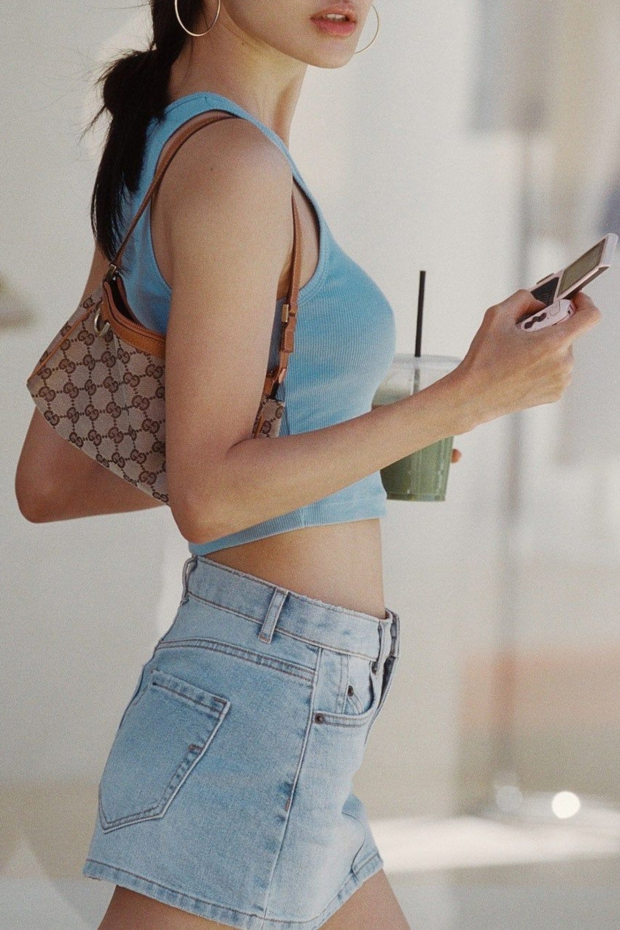 Juicy Crown Trucker Hat - White & Sky Blue