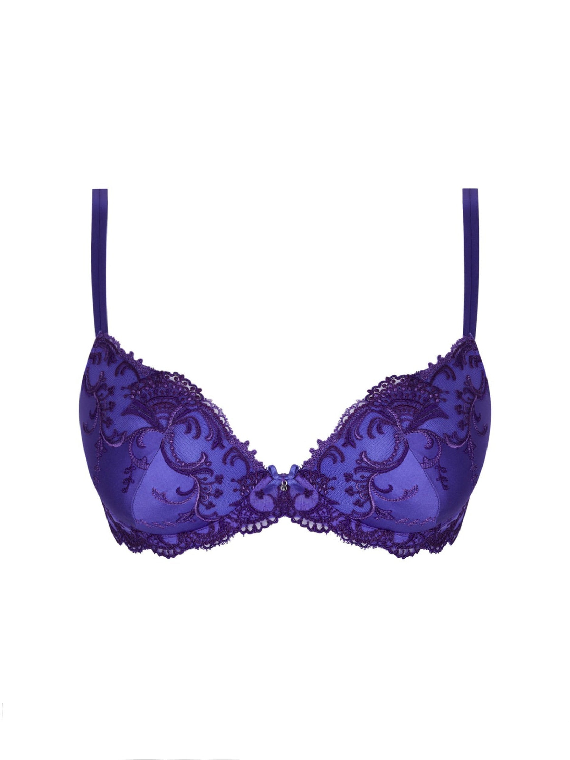Splendeur silk triangle bra - Ocean Blue