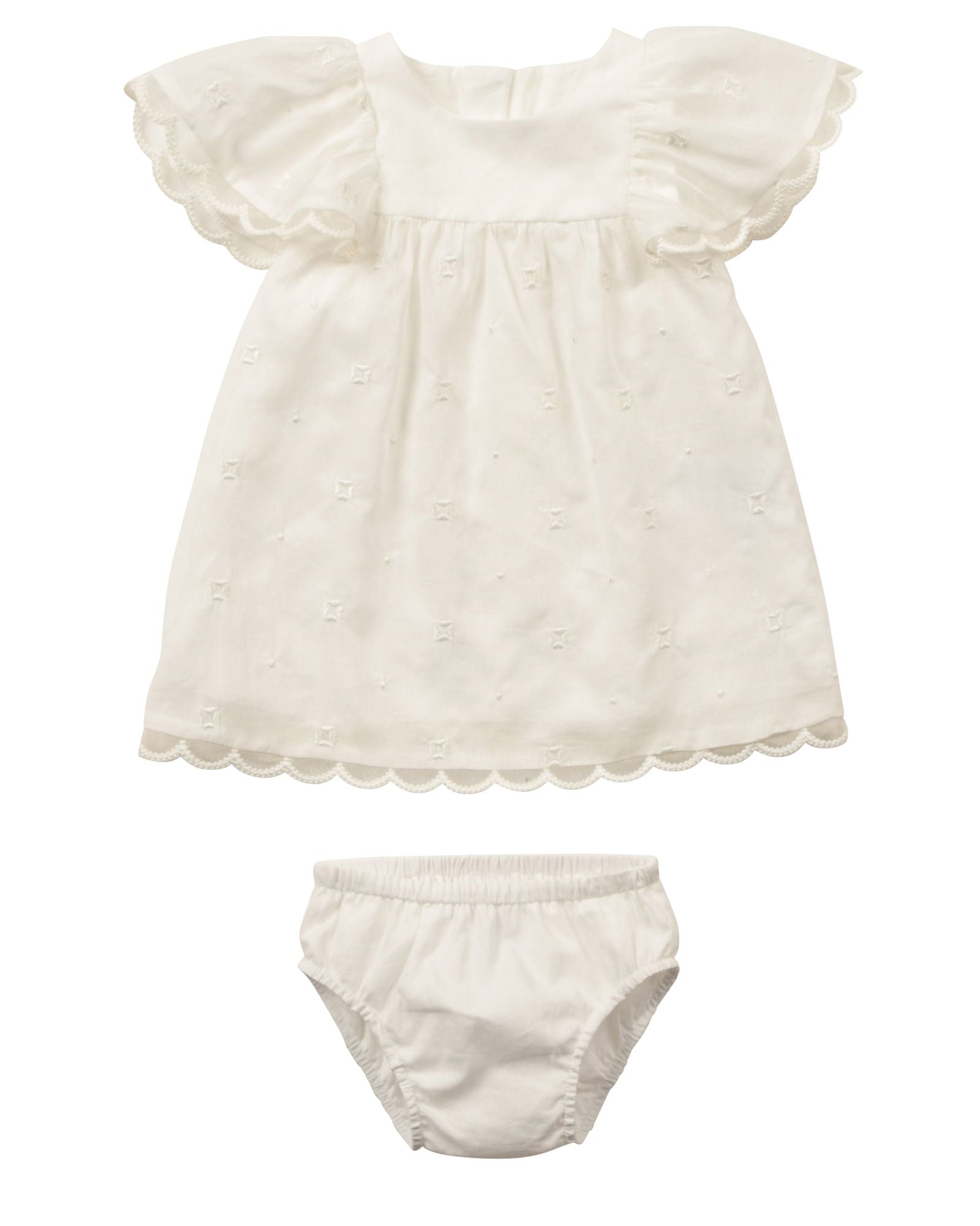 Robe de baptême en voile - Offwhite