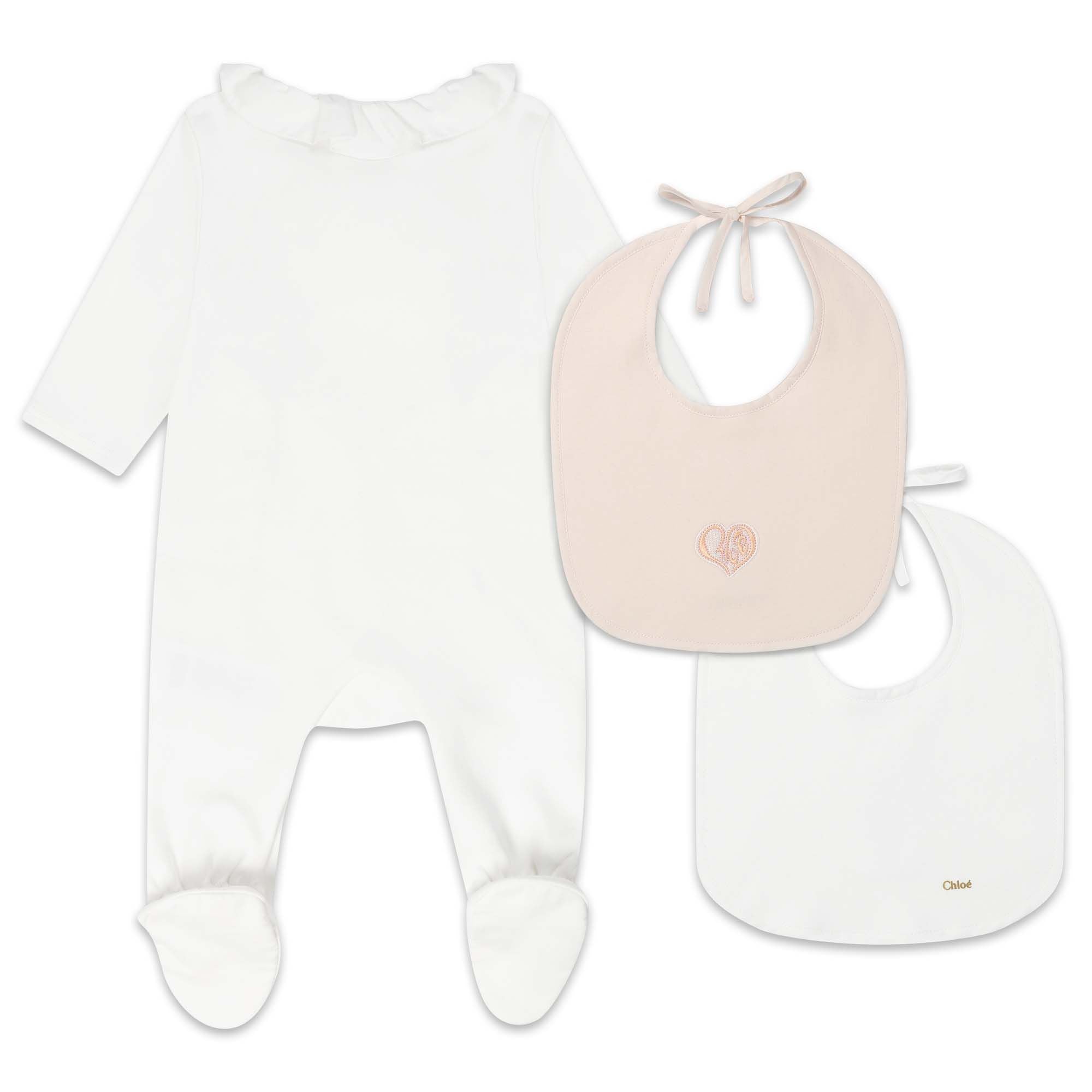 Ensemble pyjama et 2 bavoirs - Offwhite