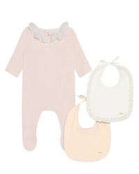 Pyjamas and 2 interlock bibs - Églantine