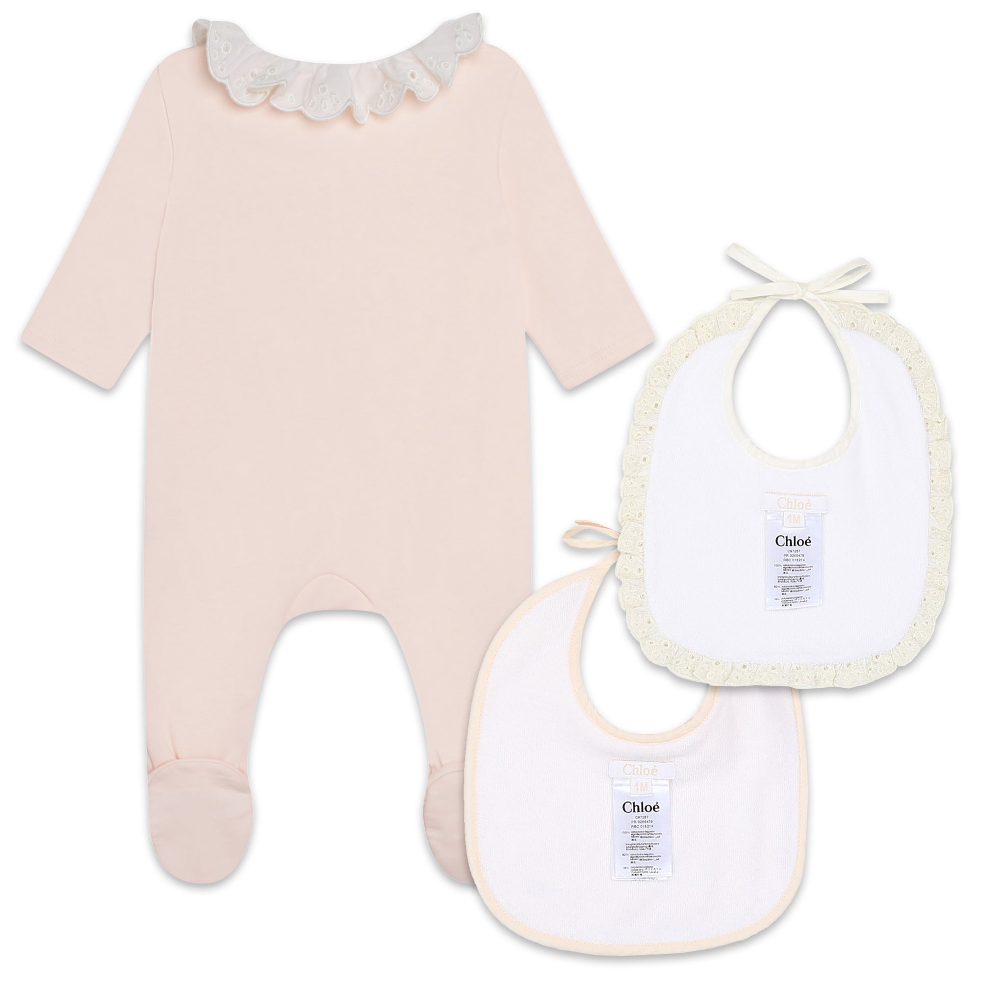 Pyjamas and 2 interlock bibs - Églantine