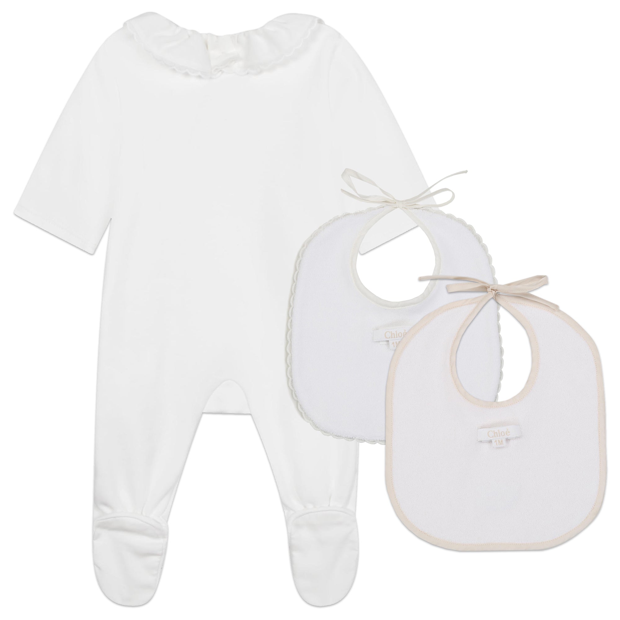 Ensemble pyjama et 2 bavoirs - Offwhite