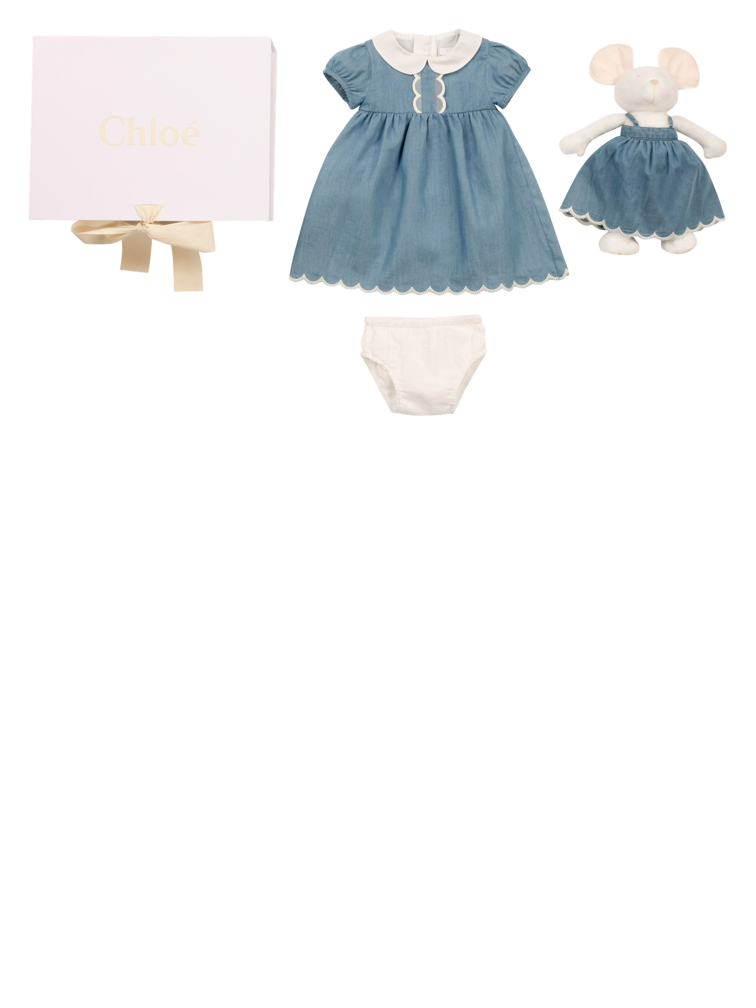 Coffret cadeau ensemble textile en denim - Denim blue