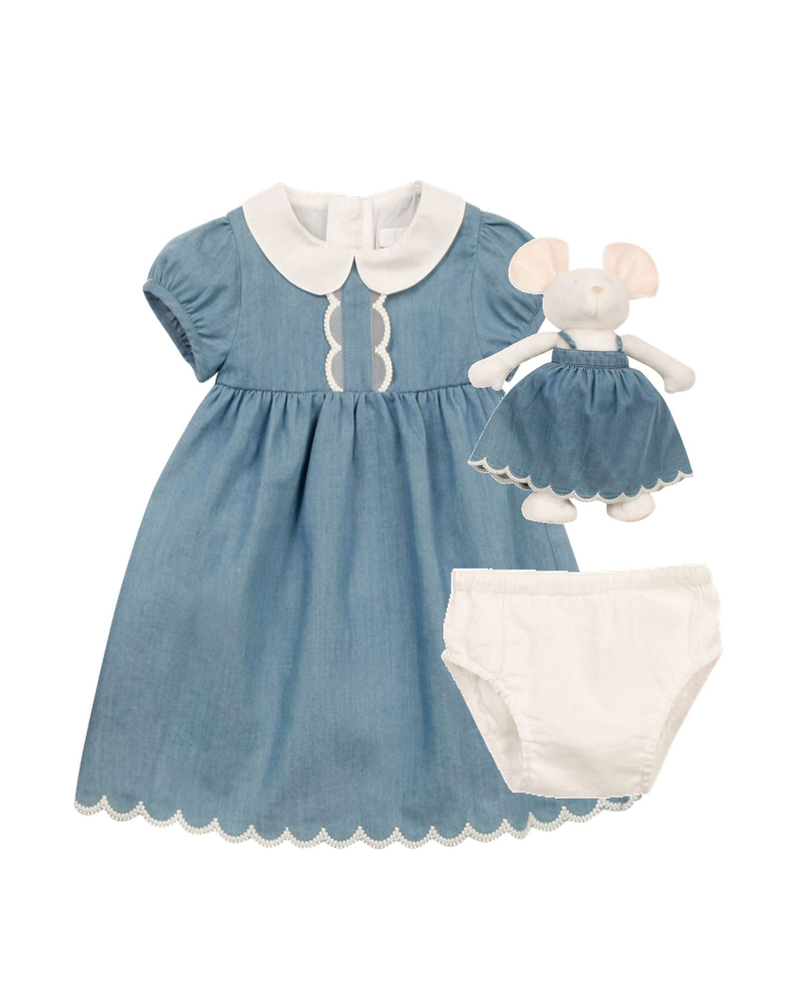 Coffret cadeau ensemble textile en denim - Denim blue