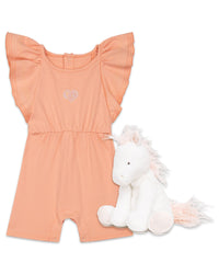 Set doudou cheval et combinaison - Papaye