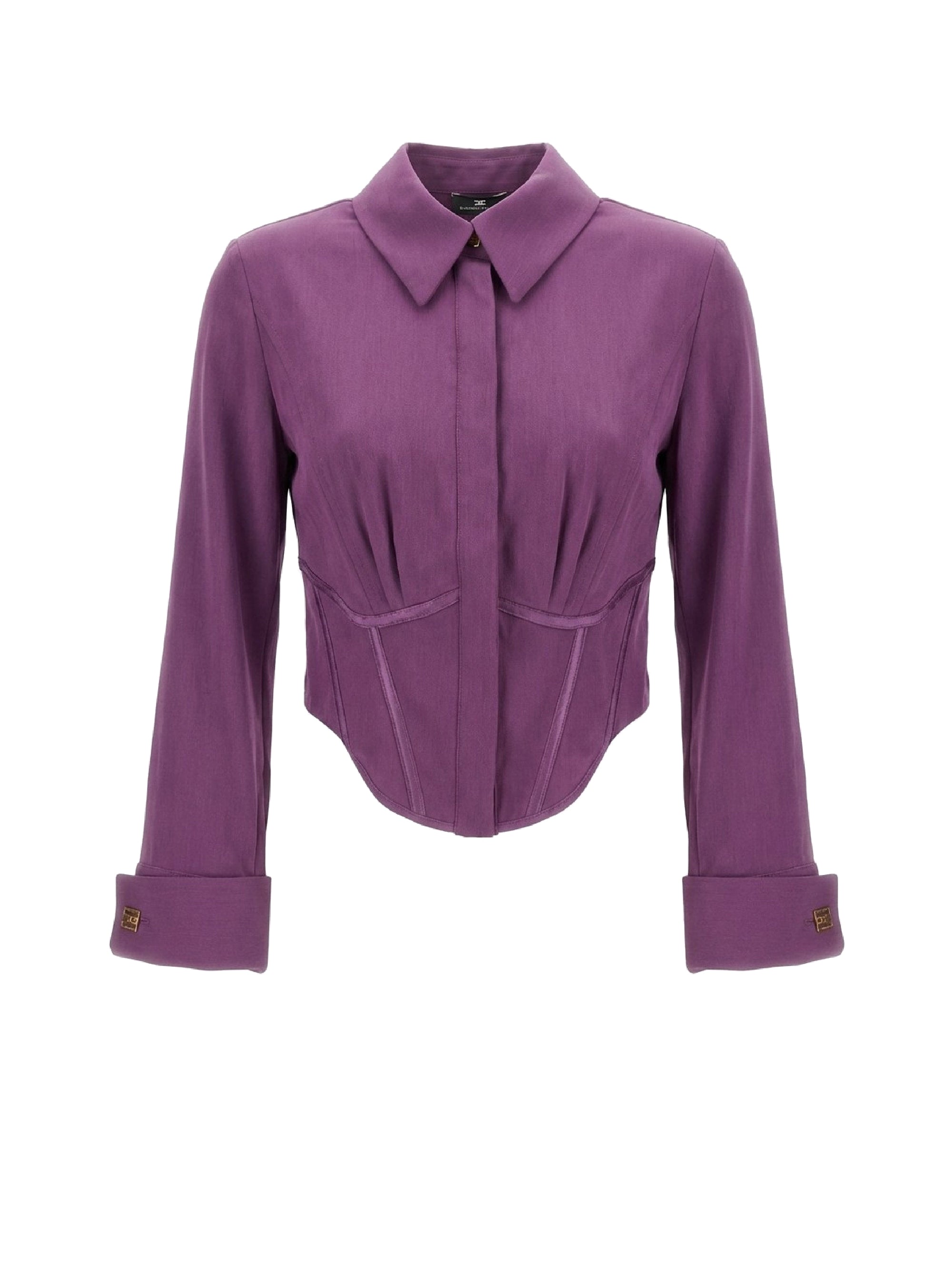 Cropped blouse with metallic details - Prugna