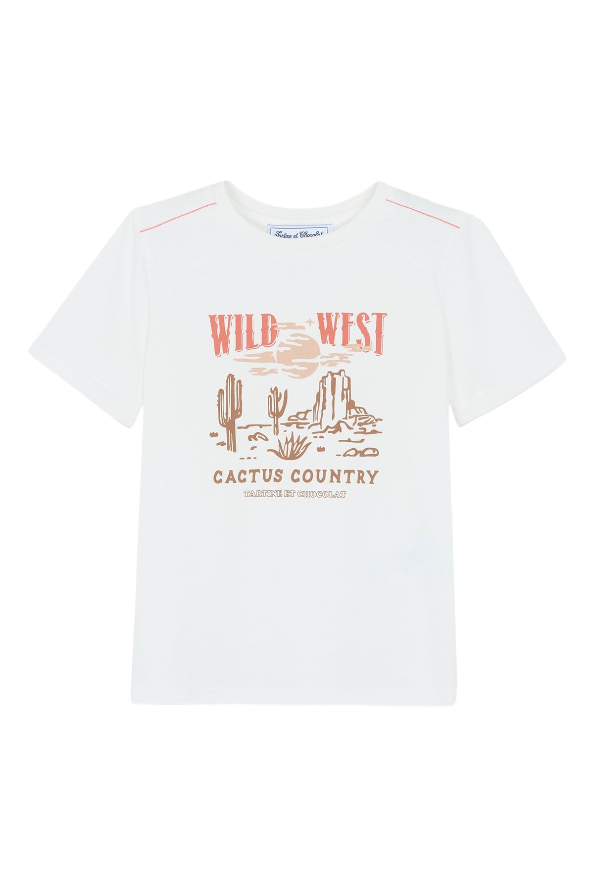 T-shirt à imprimé western en coton - Écru