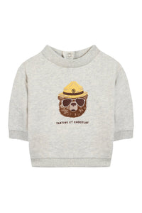 Sweat à motif ours aventurier - Gris chiné