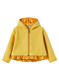 Giacca In Pile Giallo Con Ruche