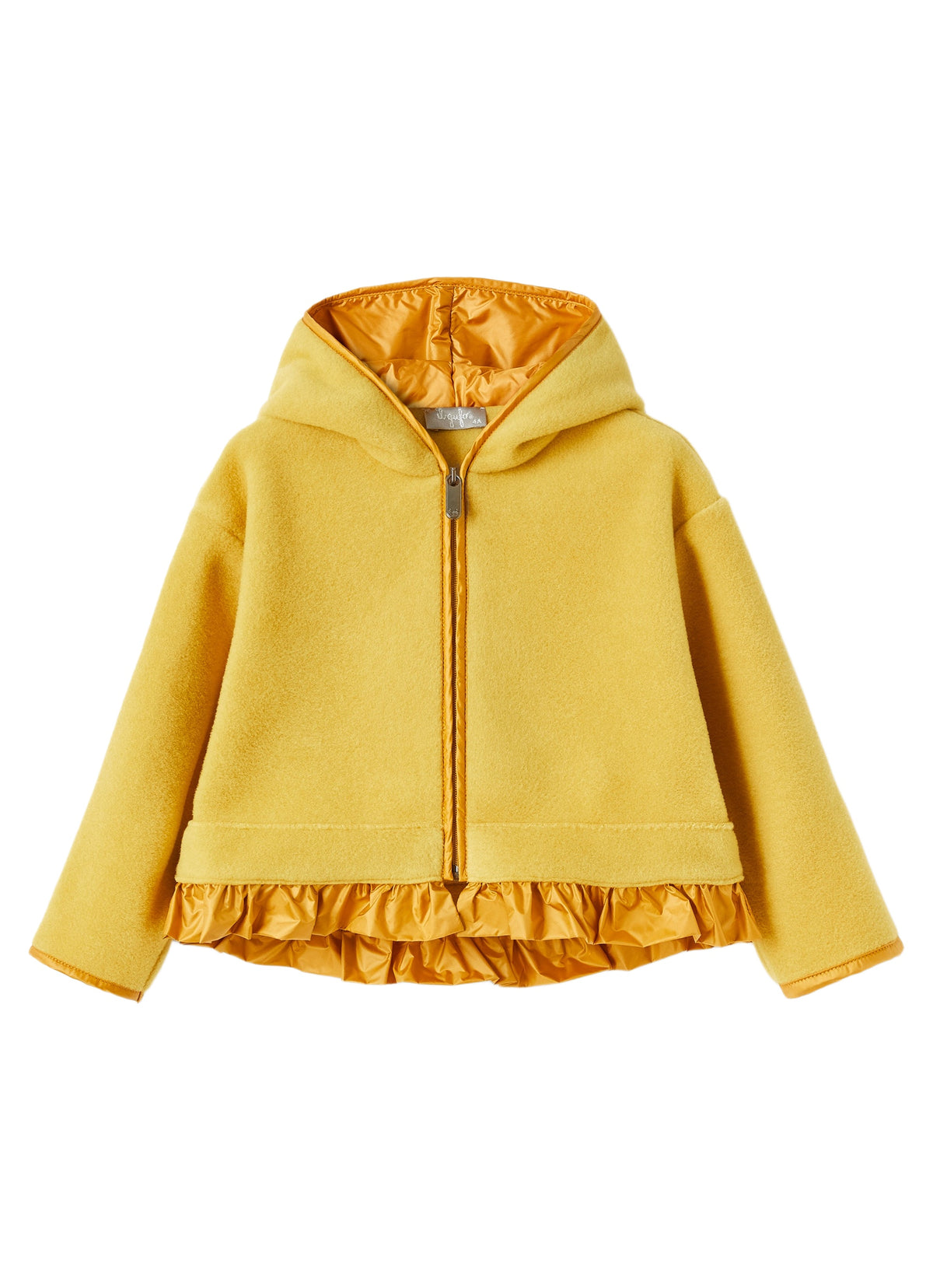 Giacca In Pile Giallo Con Ruche