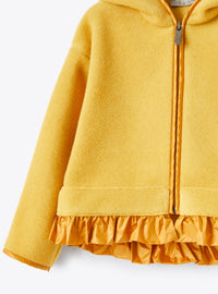Giacca In Pile Giallo Con Ruche