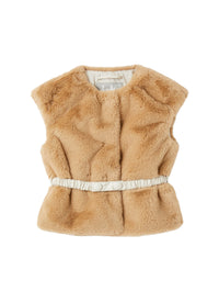 Gilet In Eco-Pelliccia Con Cinturina