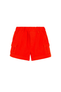 Short cargo à revers en coton - Orange