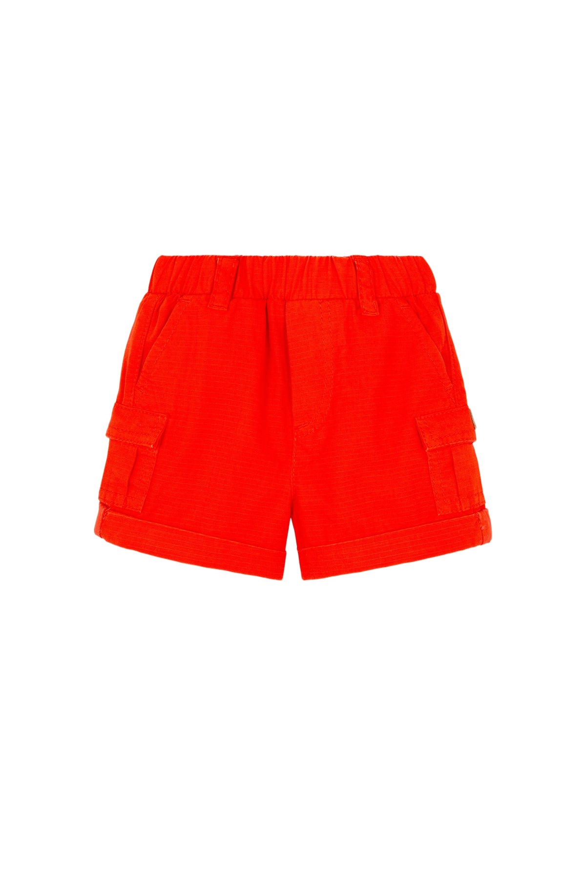 Short cargo à revers en coton - Orange