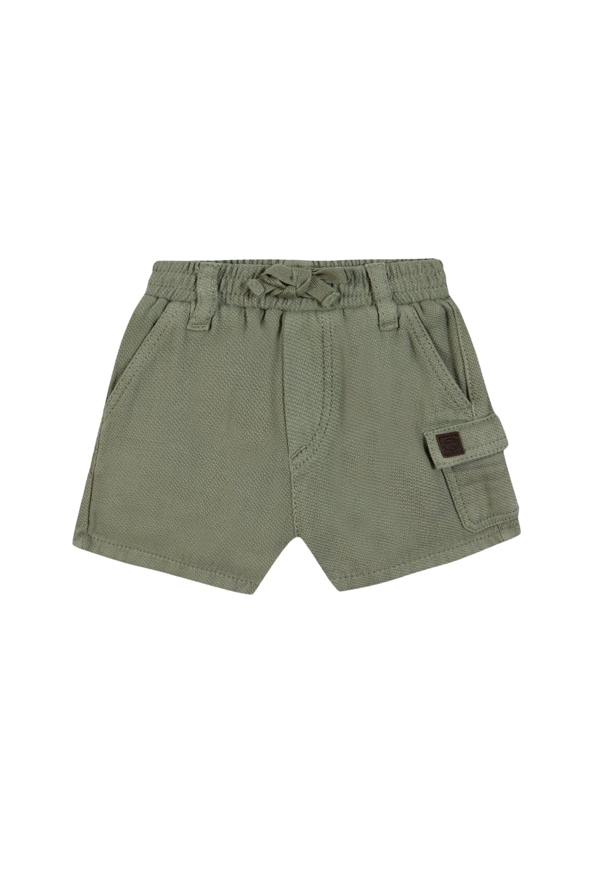 Short cargo à taille nouée en coton - Kaki