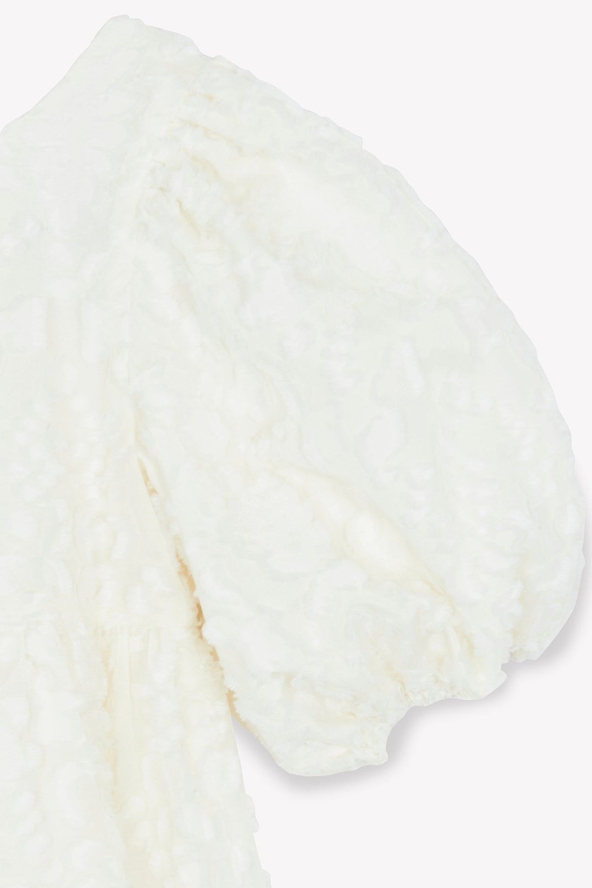 Robe à manches bouffantes et volant en coton - Écru