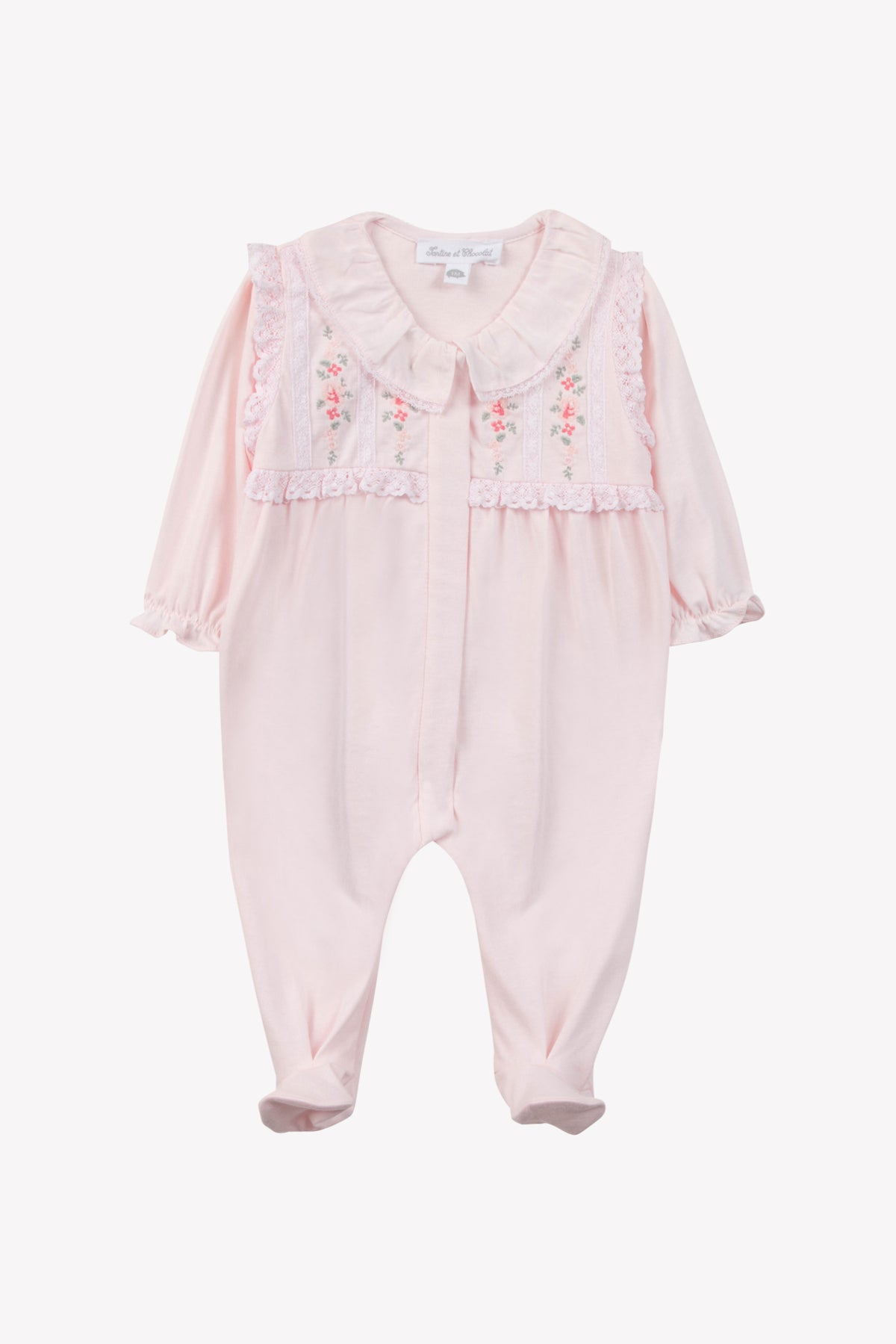 Pyjama - Ecru col velours dentelle