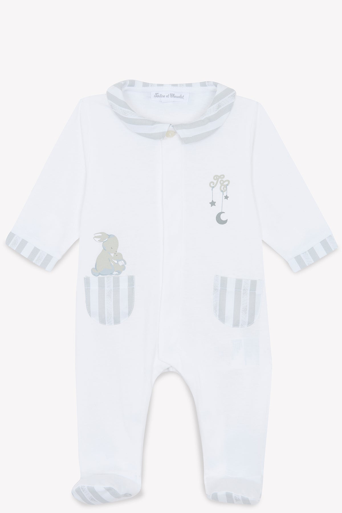 Pyjama - Ecru velours broderies