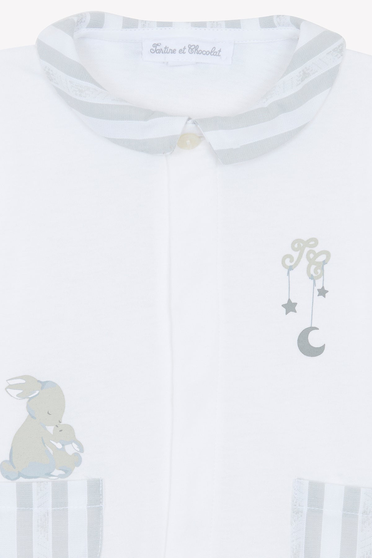 Pyjama - Ecru velours broderies