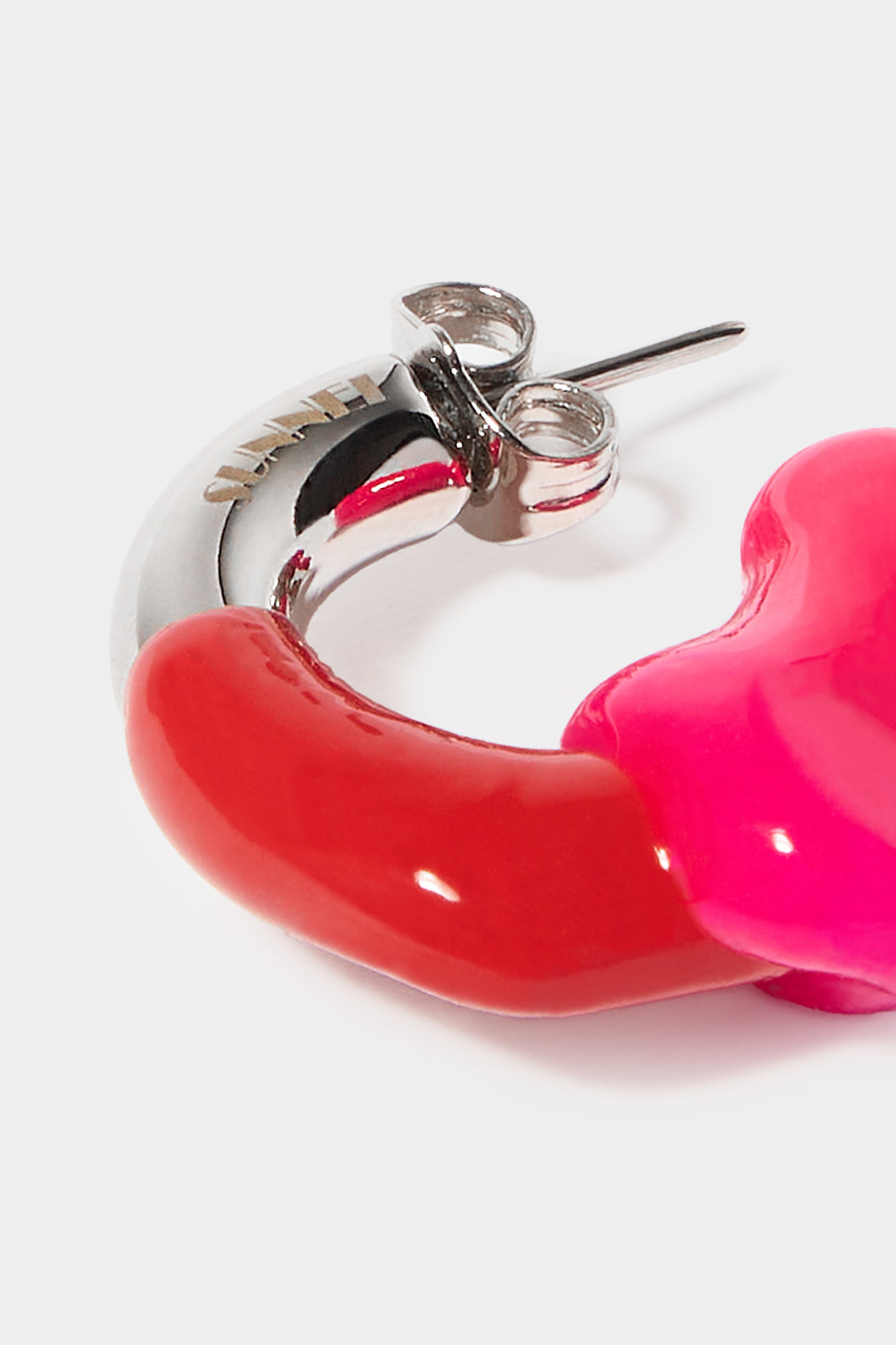 Mini double hoop earrings - Rubin & Fuchsia
