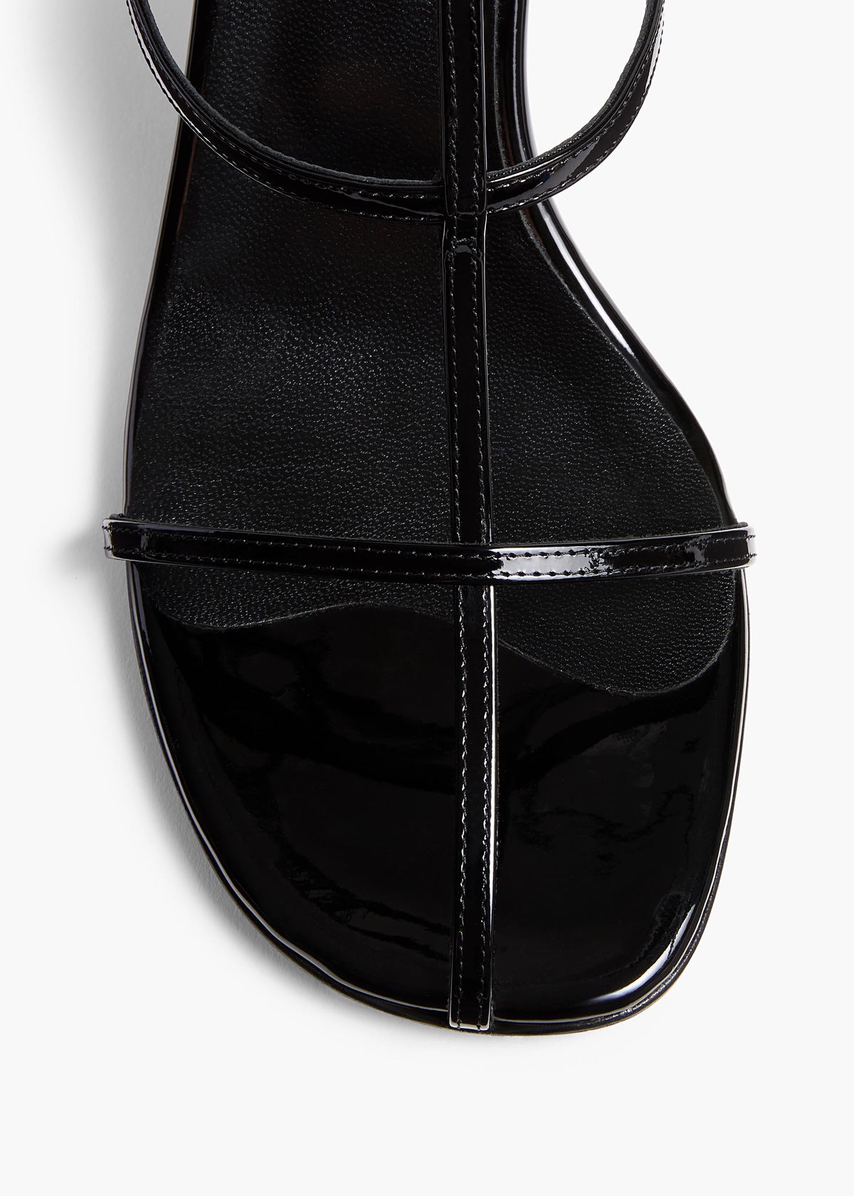 Black Cage Sandal In Black Patent Leather - Black