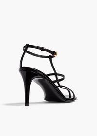 Black Cage Sandal In Black Patent Leather - Black