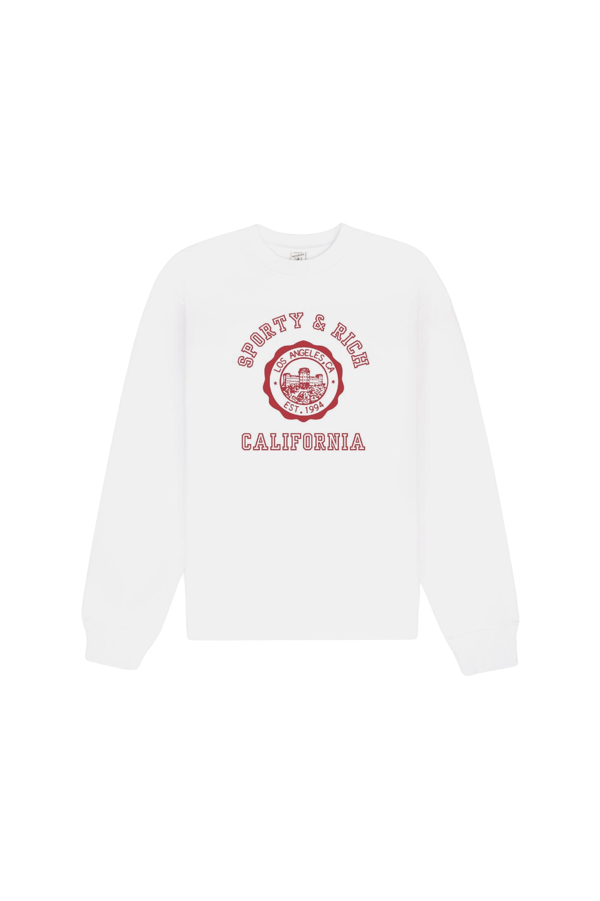 Sweatshirt California à col rond imprimé - White