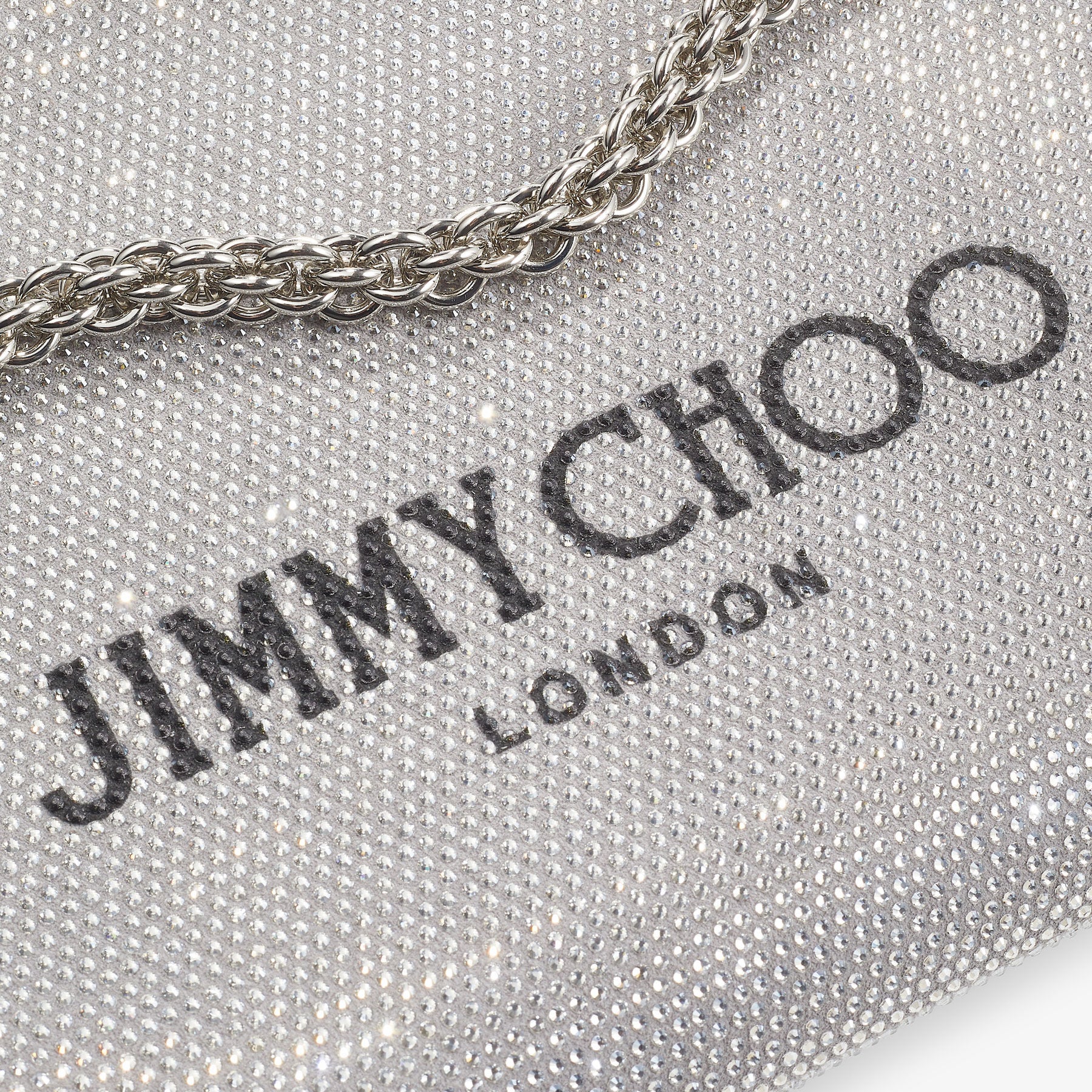 Callie shoulder bag in suede with crystals - Silver, Black & Silver