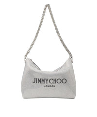 Callie shoulder bag in suede with crystals - Silver, Black & Silver