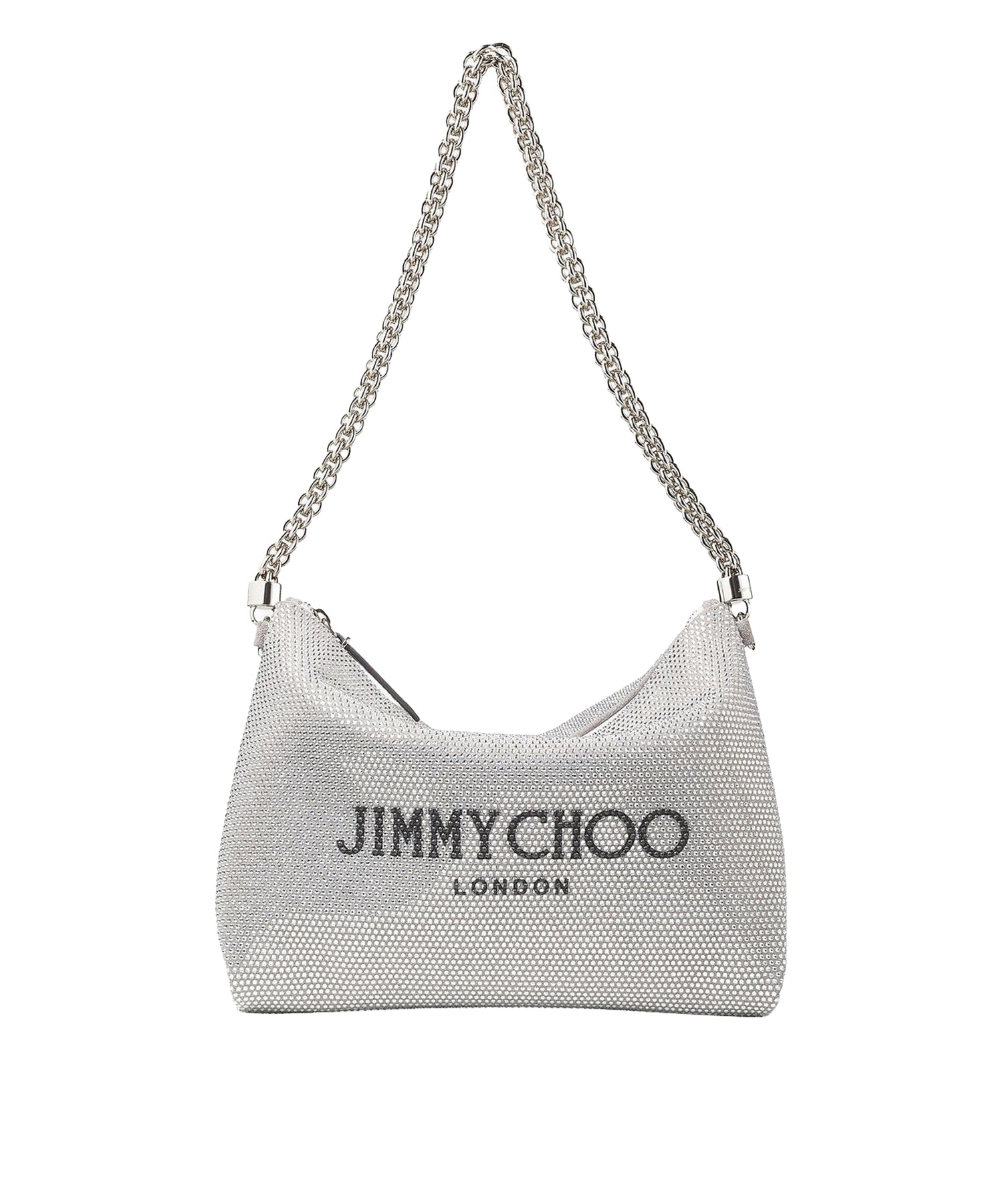 Callie shoulder bag in suede with crystals - Silver, Black & Silver