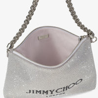 Callie shoulder bag in suede with crystals - Silver, Black & Silver