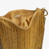 Sac Callie en satin avec frange ornée de cristaux - Sunflower & Cassis