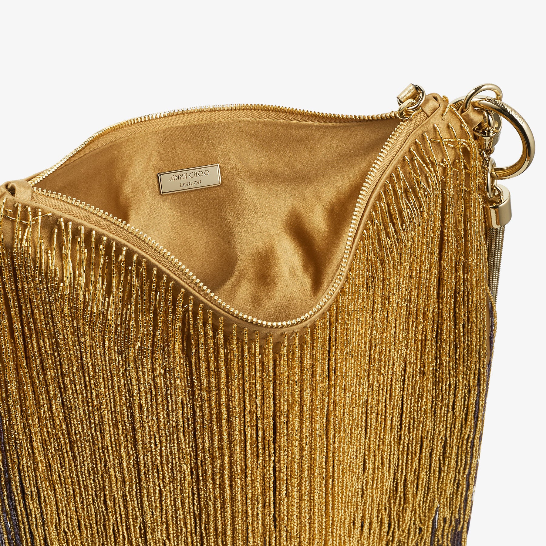 Sac Callie en satin avec frange ornée de cristaux - Sunflower & Cassis