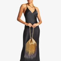 Sac Callie en satin avec frange ornée de cristaux - Sunflower & Cassis