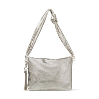 Sac Callie en maille métallisée à bride - Silver