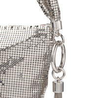 Sac Callie en maille métallisée à bride - Silver