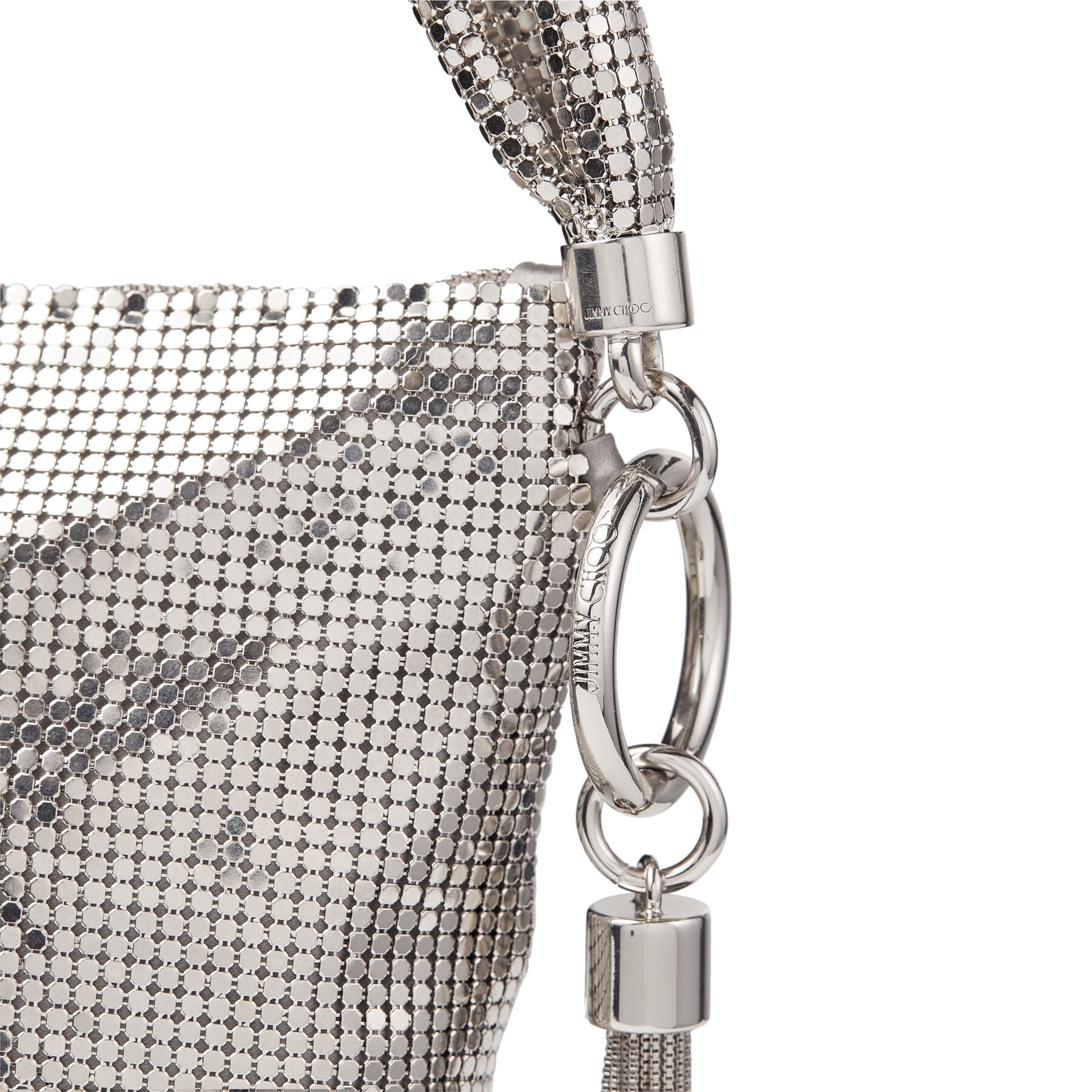 Sac Callie en maille métallisée à bride - Silver