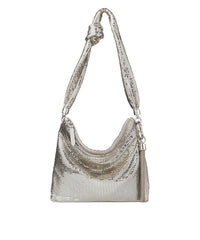 Sac Callie en maille métallisée à bride - Silver