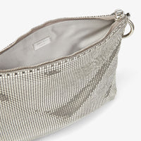 Sac Callie en maille métallisée à bride - Silver