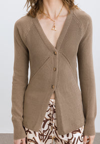 Cambio cardigan with embroidered details - Truffle