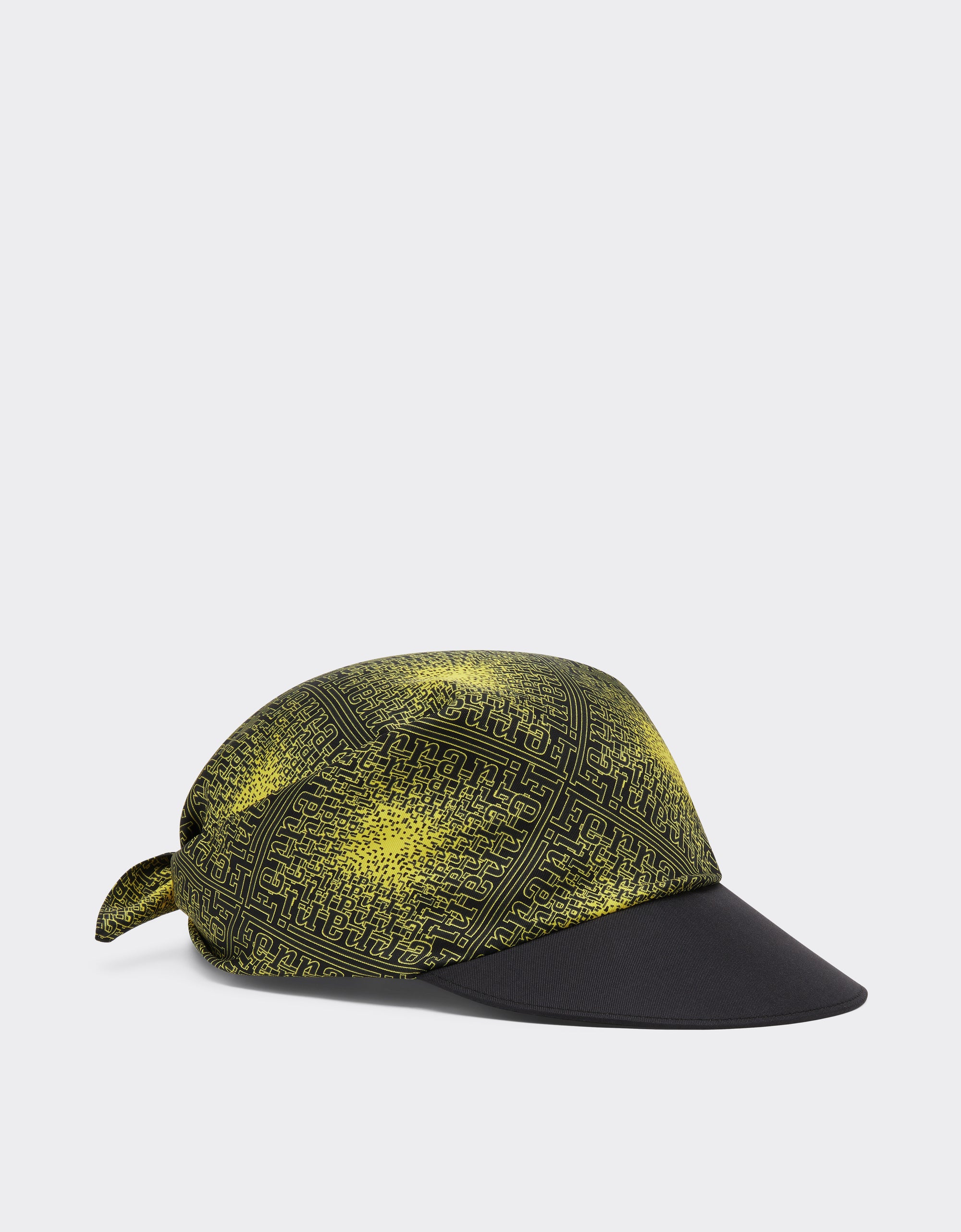 Casquette unisexe avec motif carreaux en soie - Nero