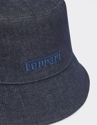Bob unisexe avec logo Ferrari en denim - Denim