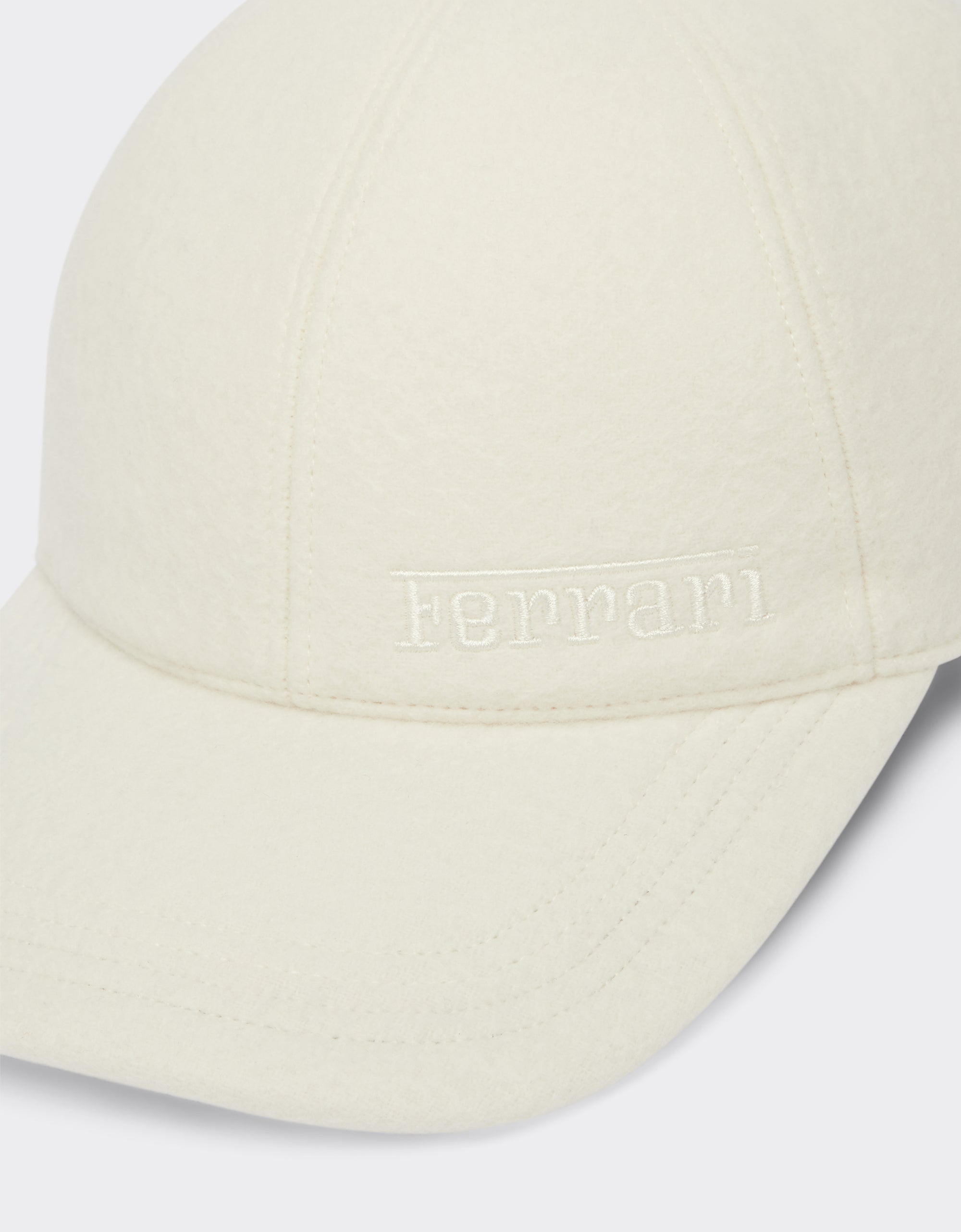 Casquette de baseball unisexe avec logo en laine - Avorio